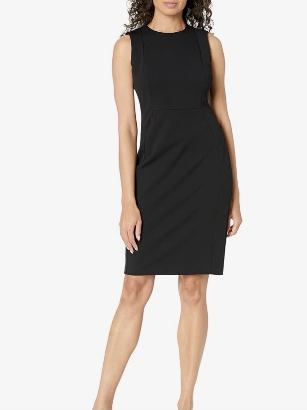 Calvin Klein Black Sleeveless Midi Sheath Dress